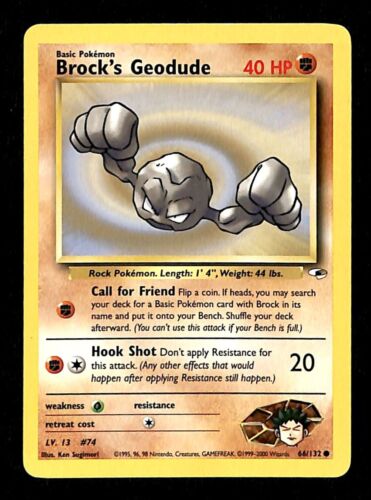 Brocks Geodude Gym Heroes EX, 66/132 Pokemon Card.