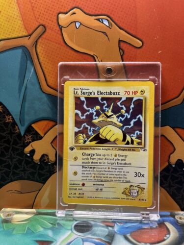 Lt Surges Electabuzz Holo 1st Edition Gym Heroes VG-EX 6/132 Pokemon Card