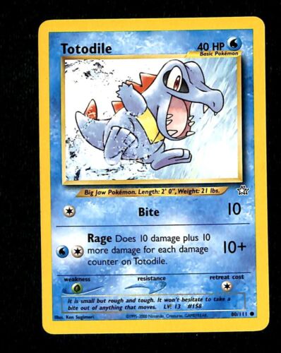 Totodile Neo Genesis NM, 80/111 Pokemon Card