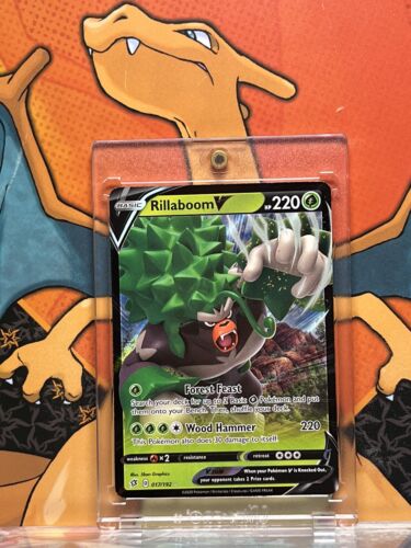 Rillaboom V Ultra Rare Rebel Clash 017/192, NM Pokemon Card