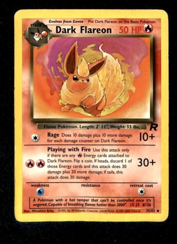 Dark Flareon Team Rocket VG, 35/82 Pokemon Card.