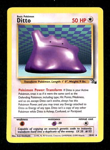 Ditto Fossil EX, 18/62 Pokemon Card