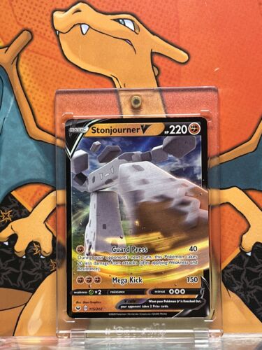 Stonjourner V Ultra Rare Sword and Shield Base 115/202, NM Pokemon Car Stonjourner V Ultra Rare Sword and Shield Base 115/202, NM Pokemon Car