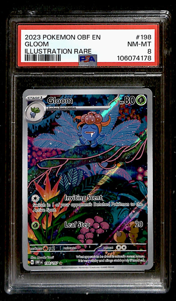 Gloom Illustration Rare Obsidian Flames, PSA 8 Pokemon Card
