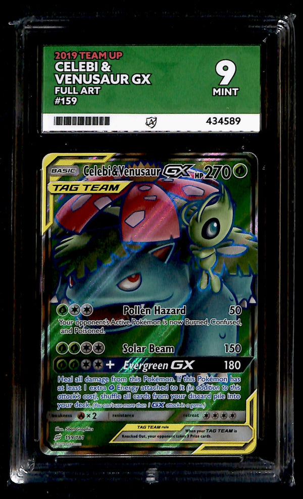 Celebi & Venusaur GX Full Art Team Up 159/181, ACE 9 Pokemon Card