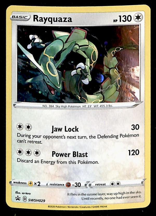 Rayquaza Holo Black Star Promo SWSH 029, NM Pokemon Card