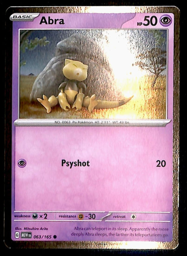Abra Cosmos Holo Scarlet & Violet 151 063/165, NM Pokemon Card