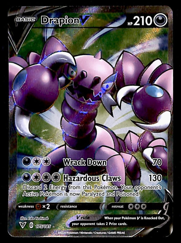 Drapion V Full Art Vivid Voltage 175/185, NM Pokemon Card Drapion V Full Art Vivid Voltage 175/185, NM Pokemon Card