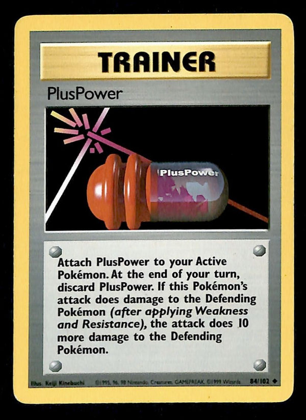 PlusPower Base Set 1999 Unlimited LP, 84/102 Pokemon Card.