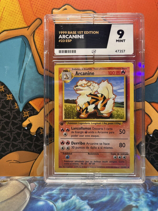 Arcanine Base Set 1st Edition Spanish MINT ACE 9, 23/102 Pokemon Card