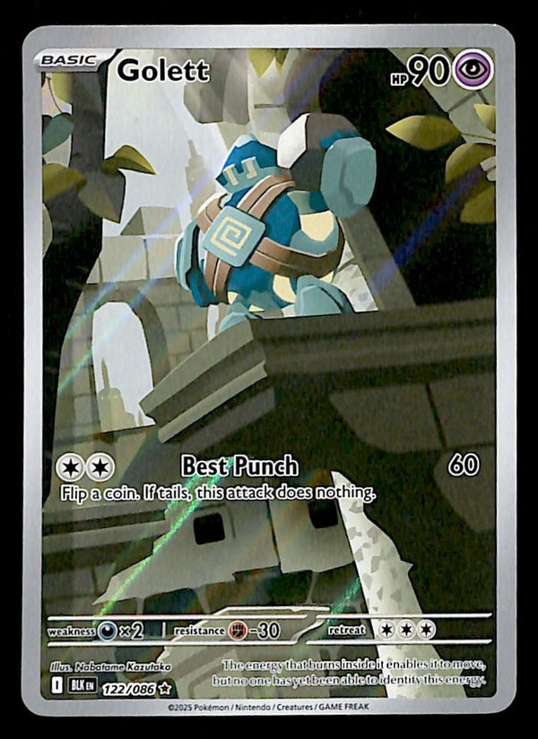 Golett Black Bolt 122/086, NM Pokemon Card