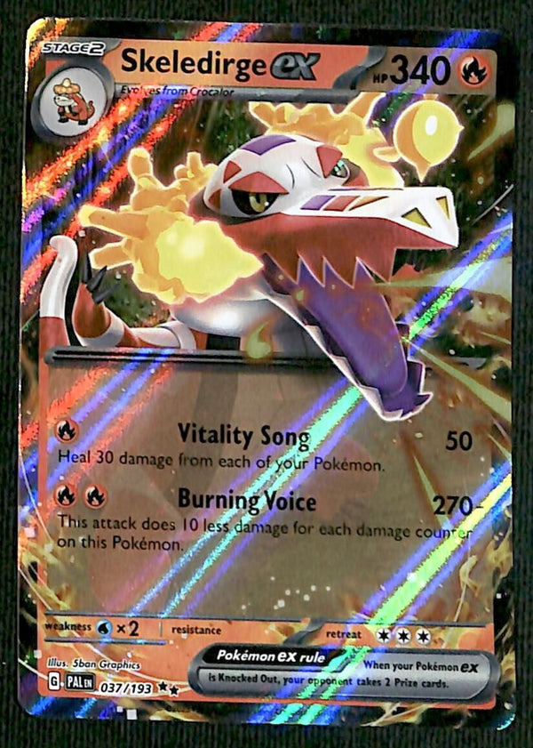 Skeledirge ex Ulta Rare Paldea Evolved 037/193, NM Pokemon Card Skeledirge ex Ulta Rare Paldea Evolved 037/193, NM Pokemon Card