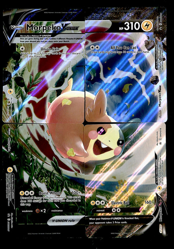 Morpeko V-Union Black Star Promo SWSH217, NM Pokemon Card