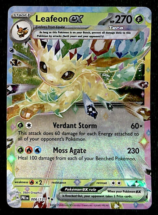 Leafeon ex Ultra Rare Prismatic Evoloutions 006/131, NM Card