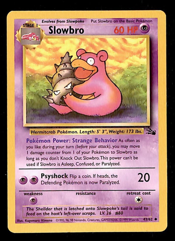 Slowbro Fossil VG 43/62 Pokemon Card