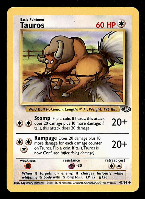 Tauros Jungle LP, 47/64 Pokemon Card