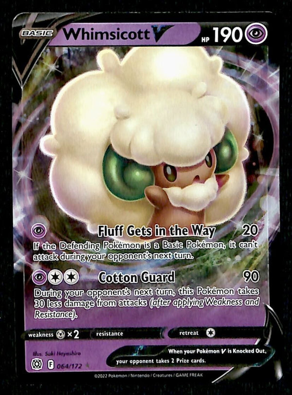 Whimsicott V Ultra Rare Brilliant Stars 064/172, NM Pokemon Card