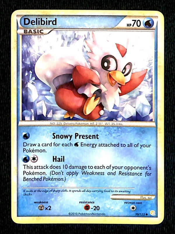 Delibird Heartgold & Soulsilver NM, 39/123 Pokemon Card