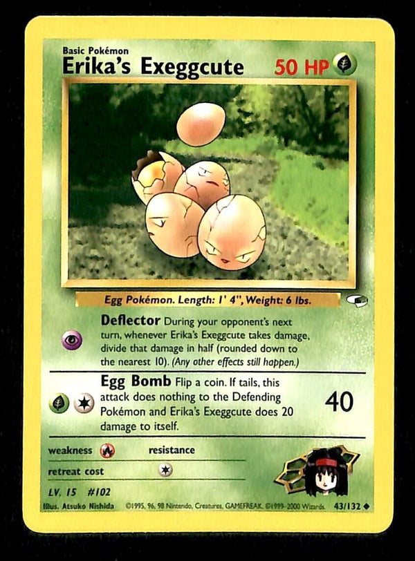 Erikas Exeggcute Gym Heroes NM, 43/132 Pokemon Card.