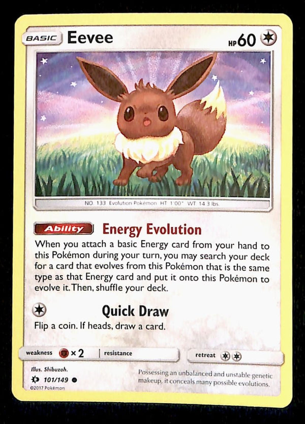 Eevee Common Sun & Moon 101/149, NM Pokemon Card