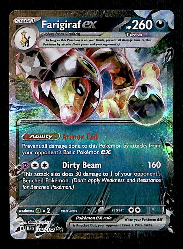 Farigiraf ex Ultra Rare Temporal Forces 108/162, NM Pokemon Card Farigiraf ex Ultra Rare Temporal Forces 108/162, NM Pokemon Card