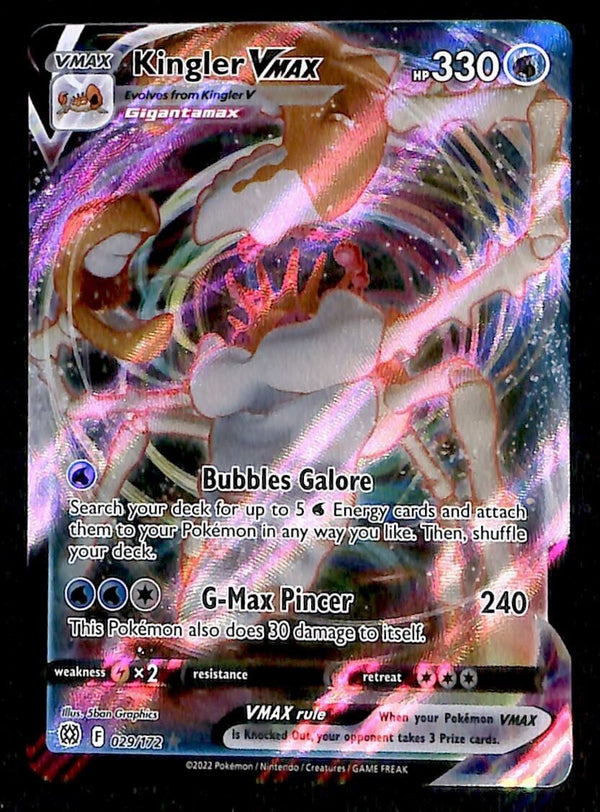 Kingler Vmax Brilliant Stars 029/172, NM Pokemon Card Kingler Vmax Brilliant Stars 029/172, NM Pokemon Card