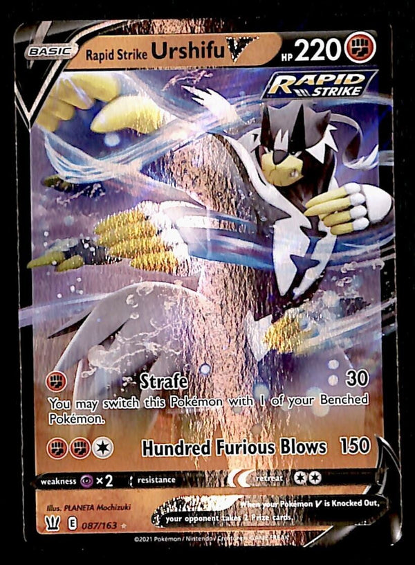 Rapid Strike Urshifu V Ultra Rare Battle Styles 087/163, NM Pokemon Ca Rapid Strike Urshifu V Ultra Rare Battle Styles 087/163, NM Pokemon Ca