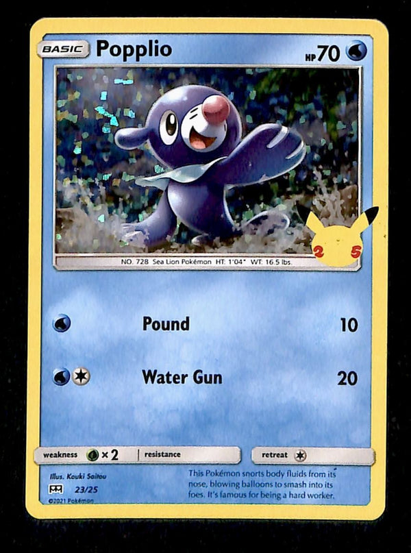 Popplio Holo McDonalds 25th Anniversary 23/25, NM Pokemon Card
