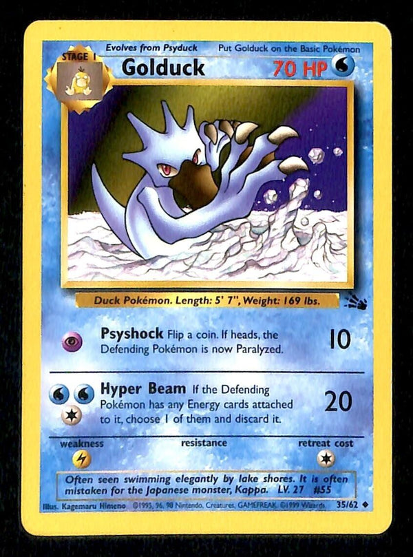 Golduck Fossil EX 35/62 Pokemon Card