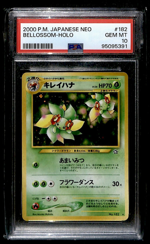 Bellossom Holo Japanese Neo Genesis No.182, PSA 10 Pokemon Card