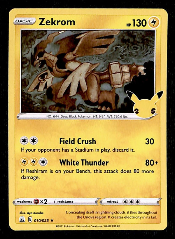 Zekrom Holo 25th Anniversary Celebrations 010/025,EX Pokemon Card