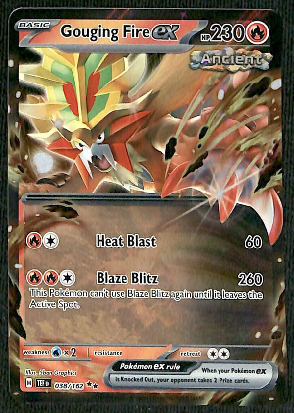 Gouging Fire ex Ultra Rare Temporal Forces 038/162, NM Pokemon Card