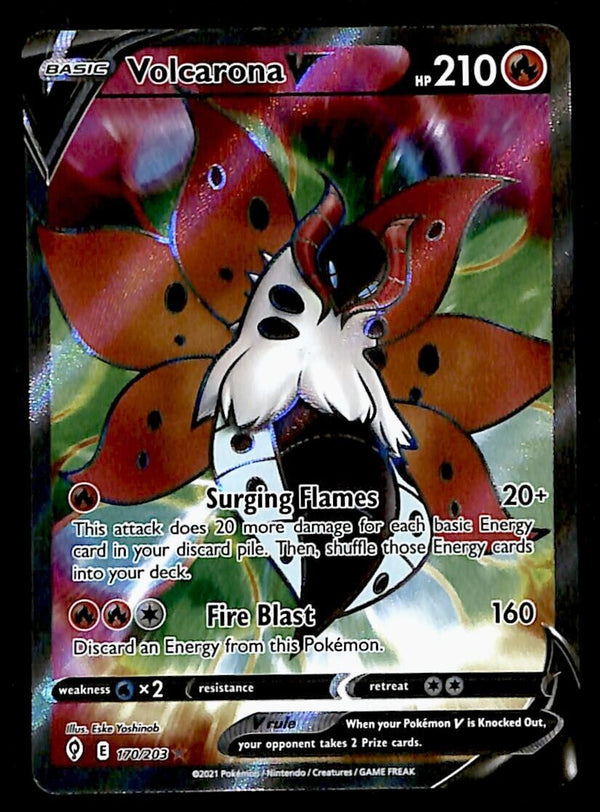 Volcarona V Full Art Evolving Skies 170/203, NM Pokemon Card Volcarona V Full Art Evolving Skies 170/203, NM Pokemon Card