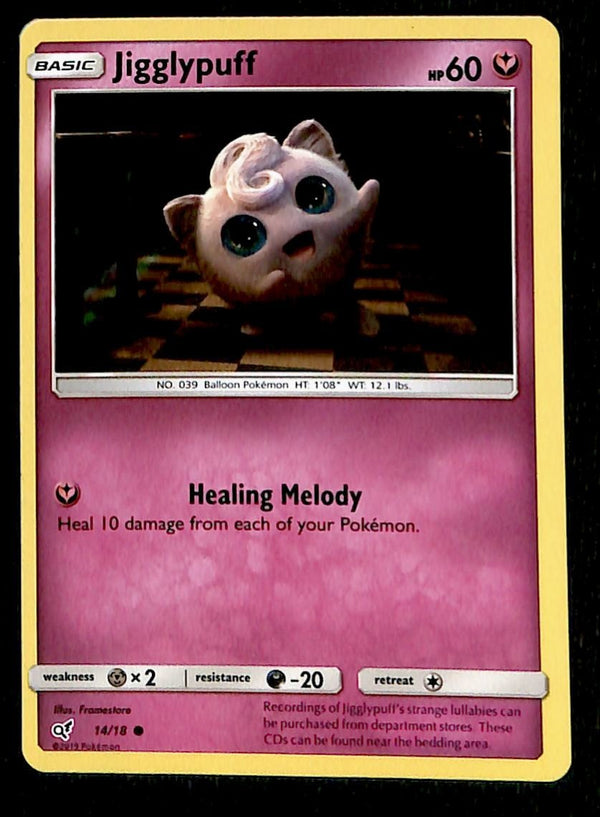 Jigglypuff Holo Detective Pikachu NM, 14/18 Pokemon Card.