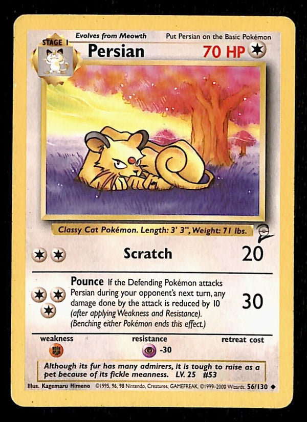 Persian Base Set 2 EX 56/130 Pokemon Card