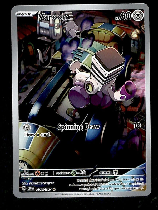 Varoom Illustration Rare Obsidian Flames 206/197, NM Pokemon Card Varoom Illustration Rare Obsidian Flames 206/197, NM Pokemon Card