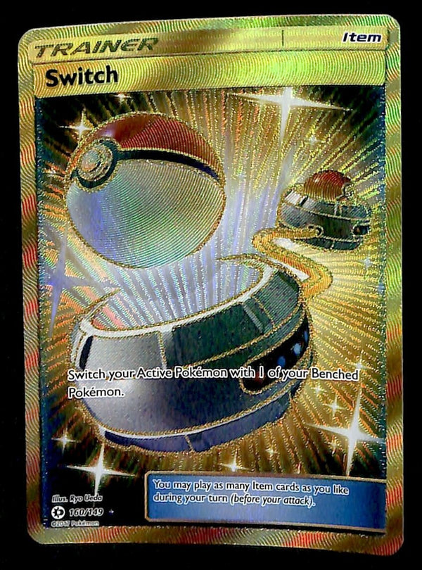 Switch Gold Card Sun & Moon Base 160/149, NM Pokemon Card Switch Gold Card Sun & Moon Base 160/149, NM Pokemon Card