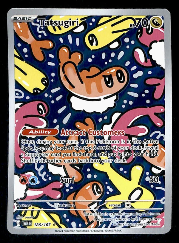 Tatsugiri Illustration Rare Twilight Masquerade 186/167, NM Pokemon Card