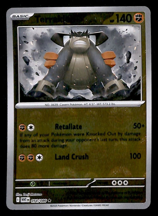Terrakion Pokeball Reverse Holo White Flare 054/086, NM Pokemon Card
