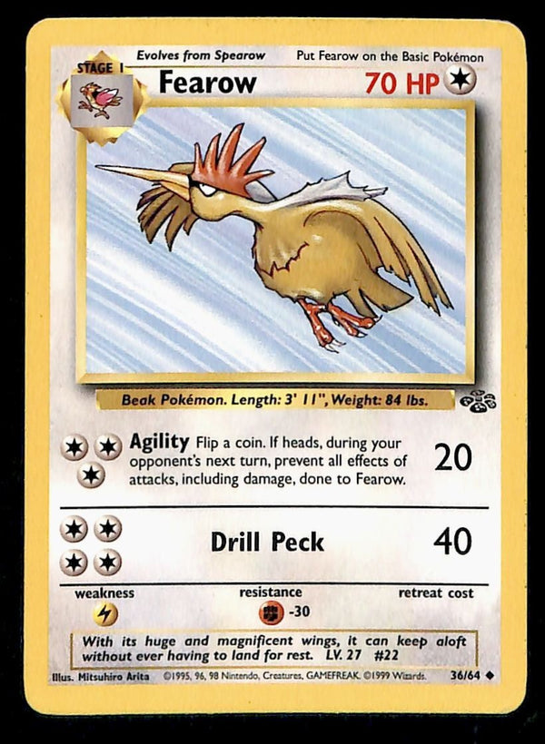 Fearow Jungle LP, 36/64 Pokemon Card