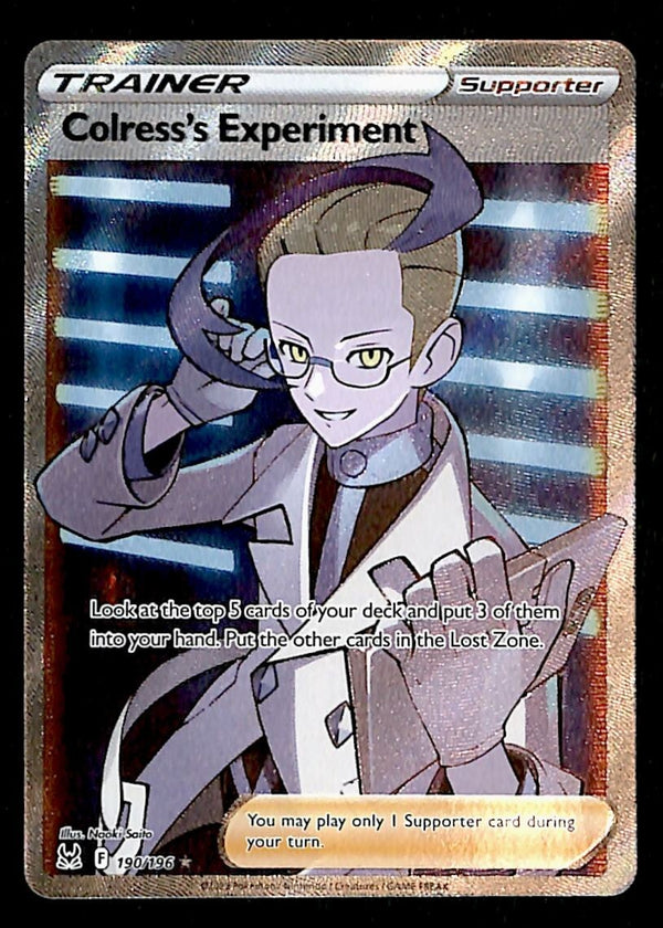 Colress's Experiment Full Art Trainer Lost Origin 190/196, NM Pokemon Card