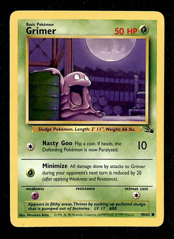 Grimer Fossil NM, 48/62 Pokemon Card