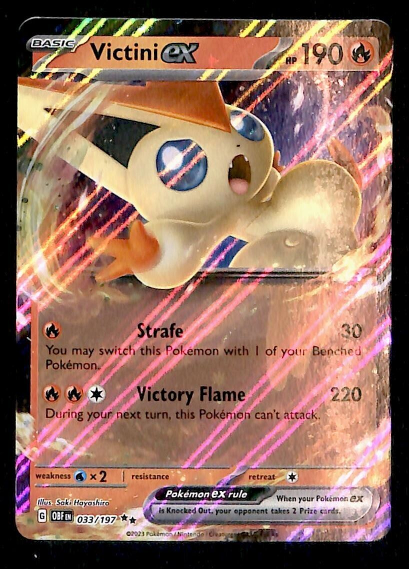 Victini EX Ultra Rare Obsidian Flames 033/197, NM Pokemon Card