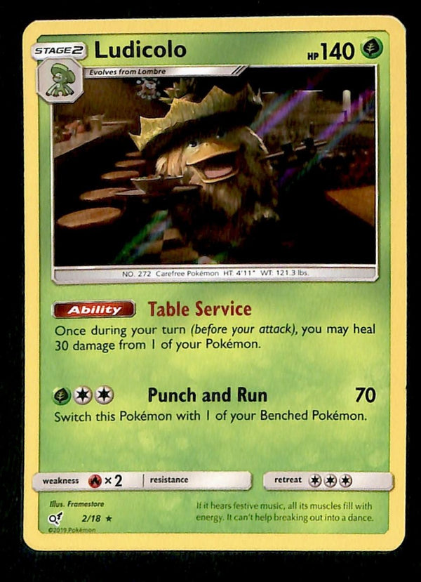 Ludicolo Holo Detective Pikachu NM, 2/18 Pokemon Card.