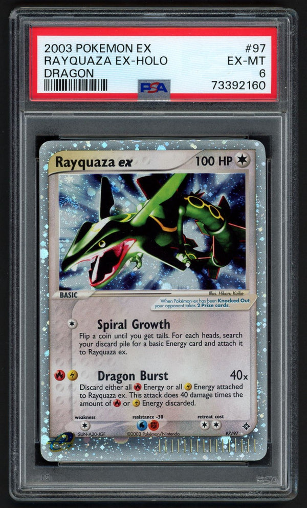 Rayquaza ex Holo EX Dragon 97/97, PSA 6 Pokemon Card