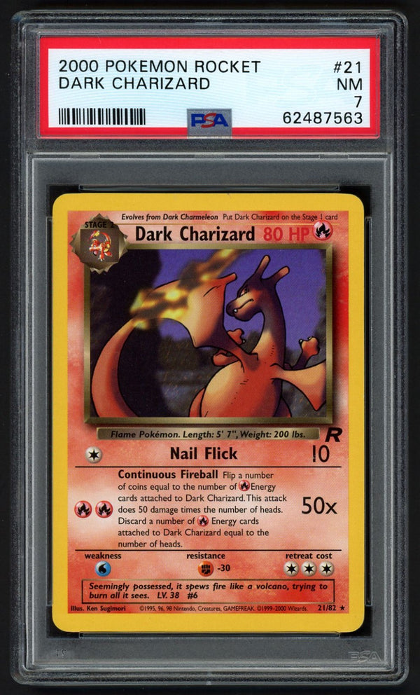 Dark Charizard Team Rocket 21/82, PSA 7 Pokemon Card