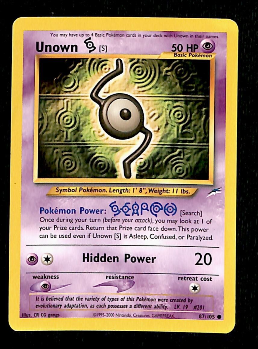 Unown [S] Neo Destiny EX,  87/105 Pokemon Card