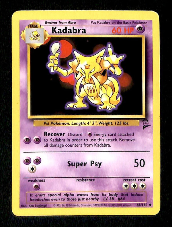 Kadabra Base Set 2 EX, 46/130 Pokemon Card