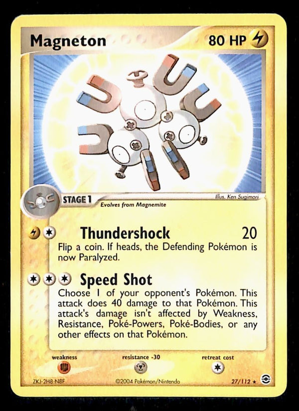 Magneton Common FireRed & LeafGreen 27/112, VG Pokemon Card
