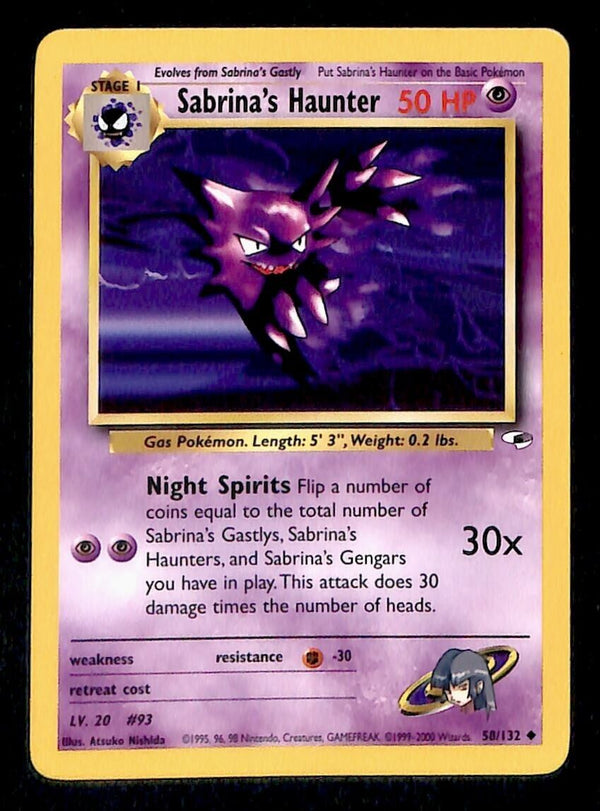 Sabrina's Haunter Gym Heroes NM,  58/132 Pokemon Card.